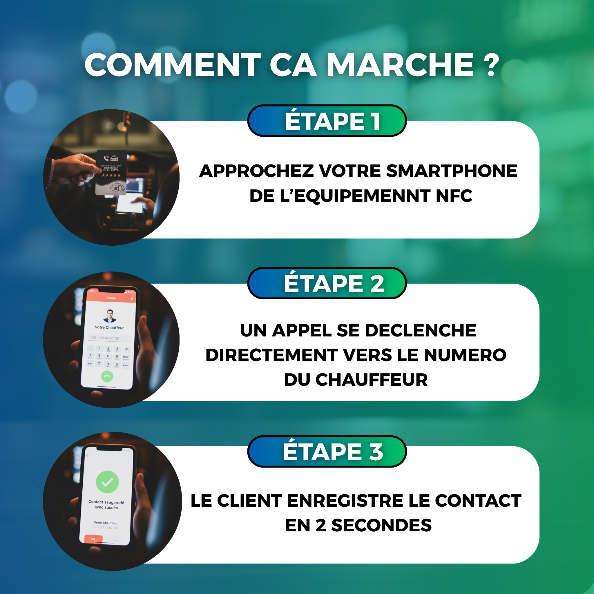 PLAQUE TAXI/VTC (5x5CM)