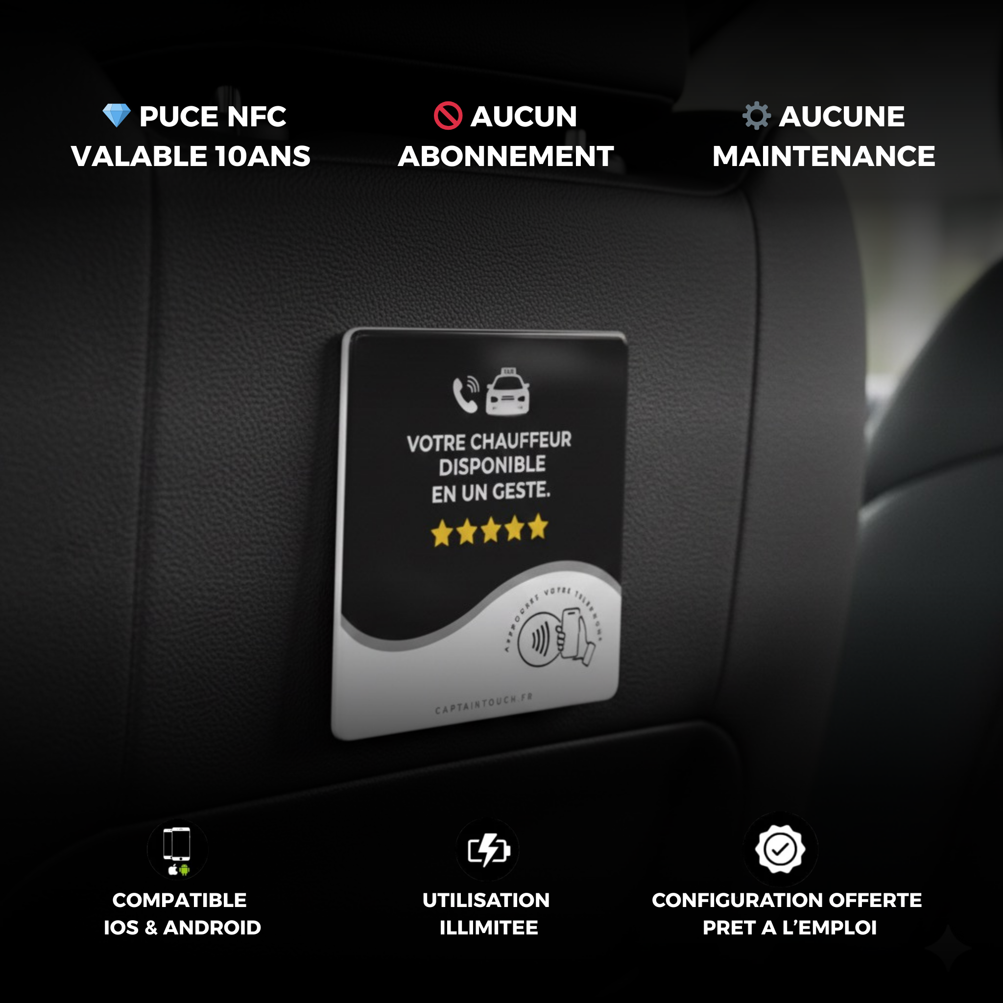 PLAQUE TAXI/VTC (5x5CM)